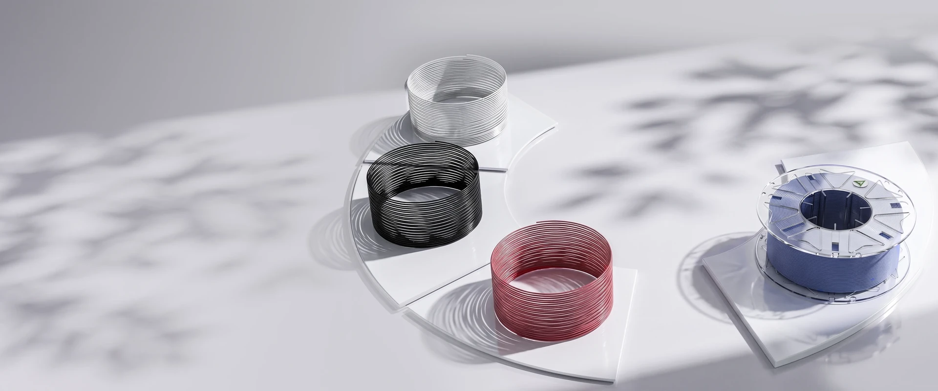 3D printing filament spools with printed sample rings