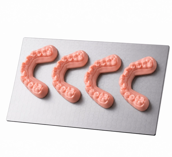 Batch of dental arch models printed with water-washable dental resin