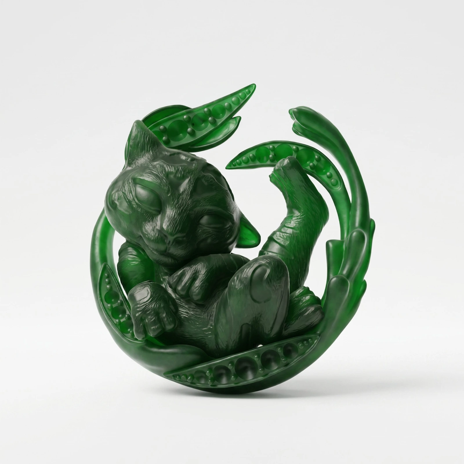 Green rabbit pendant pattern printed with White Wax Resin