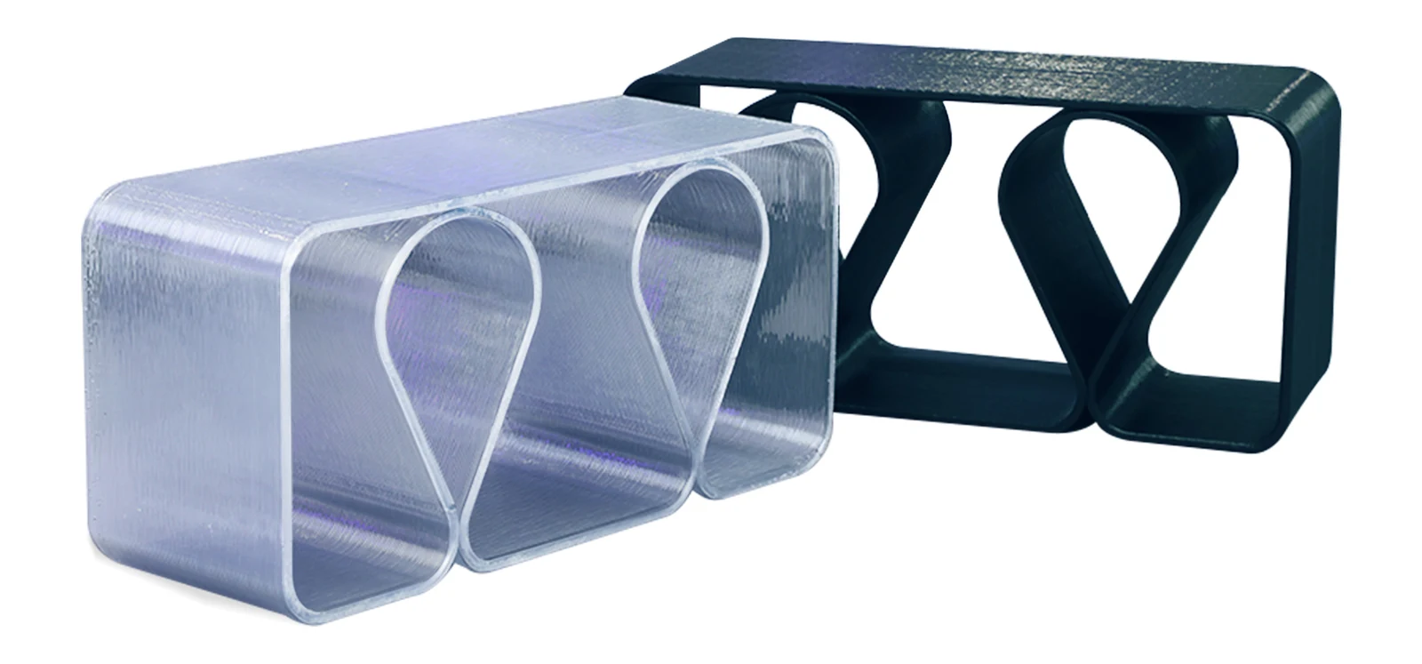 Large hollow geometric parts produced with pellet 3D printing