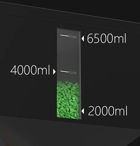 G5Ultra hopper window with pellet fill level markings