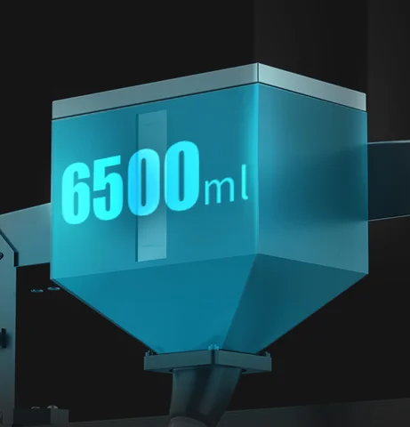 G5Ultra pellet hopper illustrated with a 6500 ml capacity