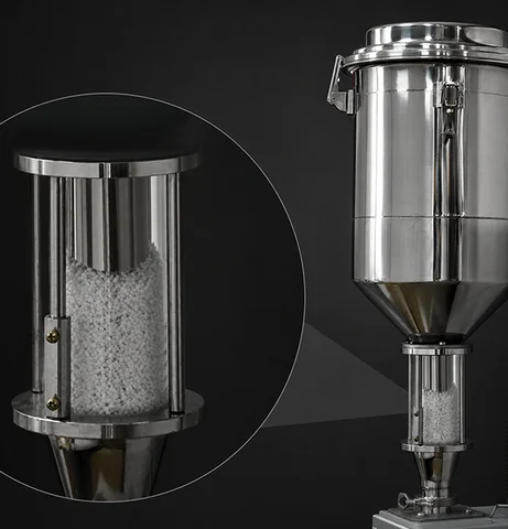 G12 pellet hopper with a transparent material-level viewing section