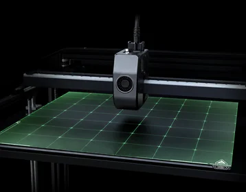MP01 print head above a gridded build platform