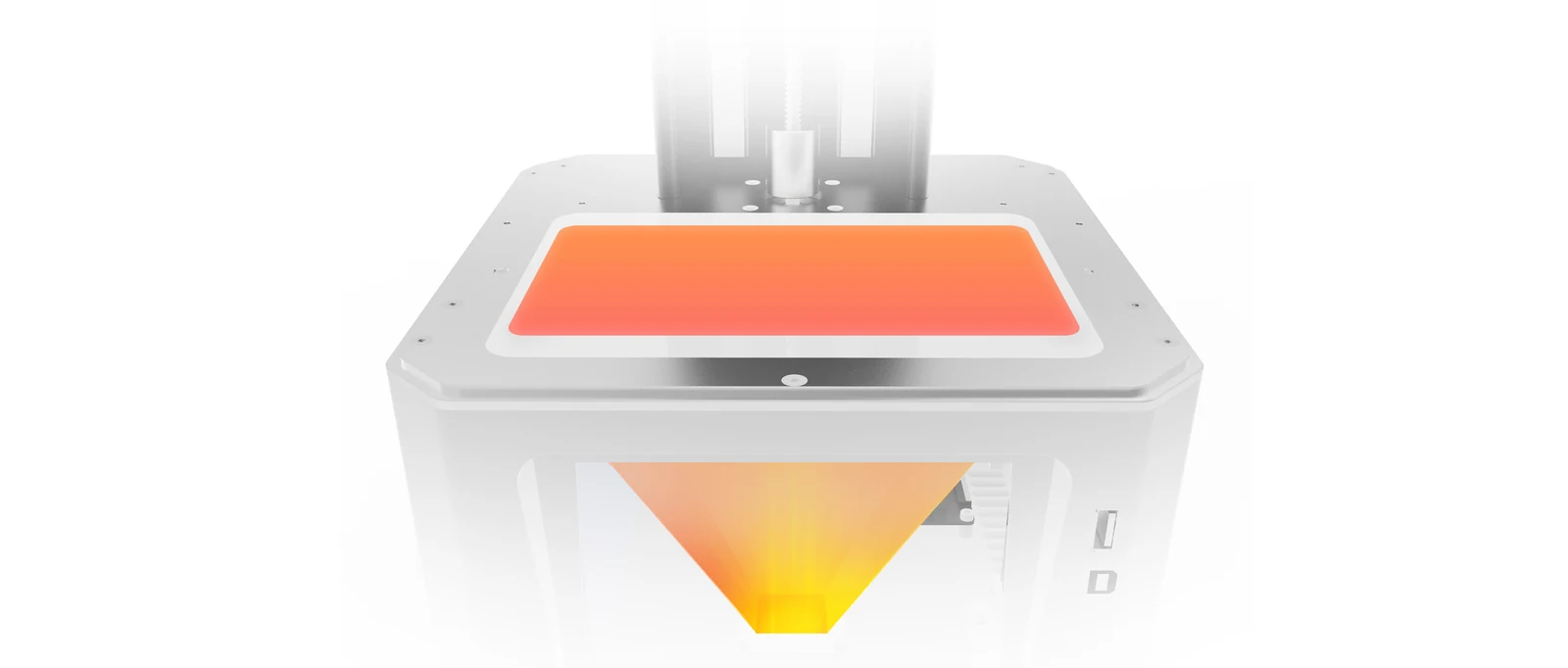 DJ68 optical system illustration projecting light onto the resin vat