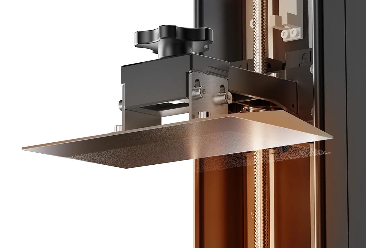 DJ68 build platform attached to the vertical rail assembly