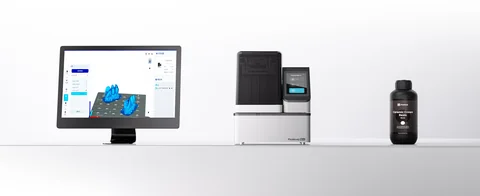 PioNext software, Mini 3D printer and dental resin shown on the D160 page
