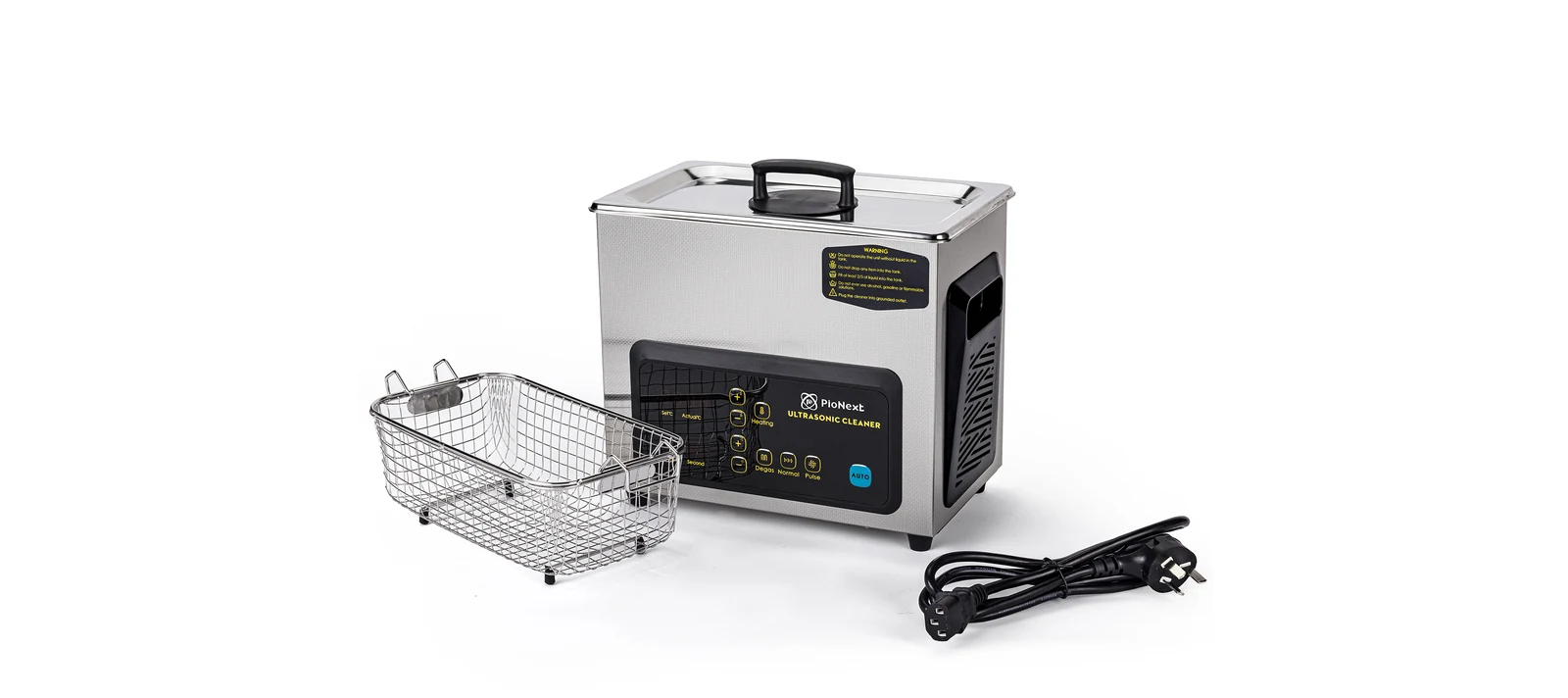 CD-X3 ultrasonic cleaner with removable basket and power cable